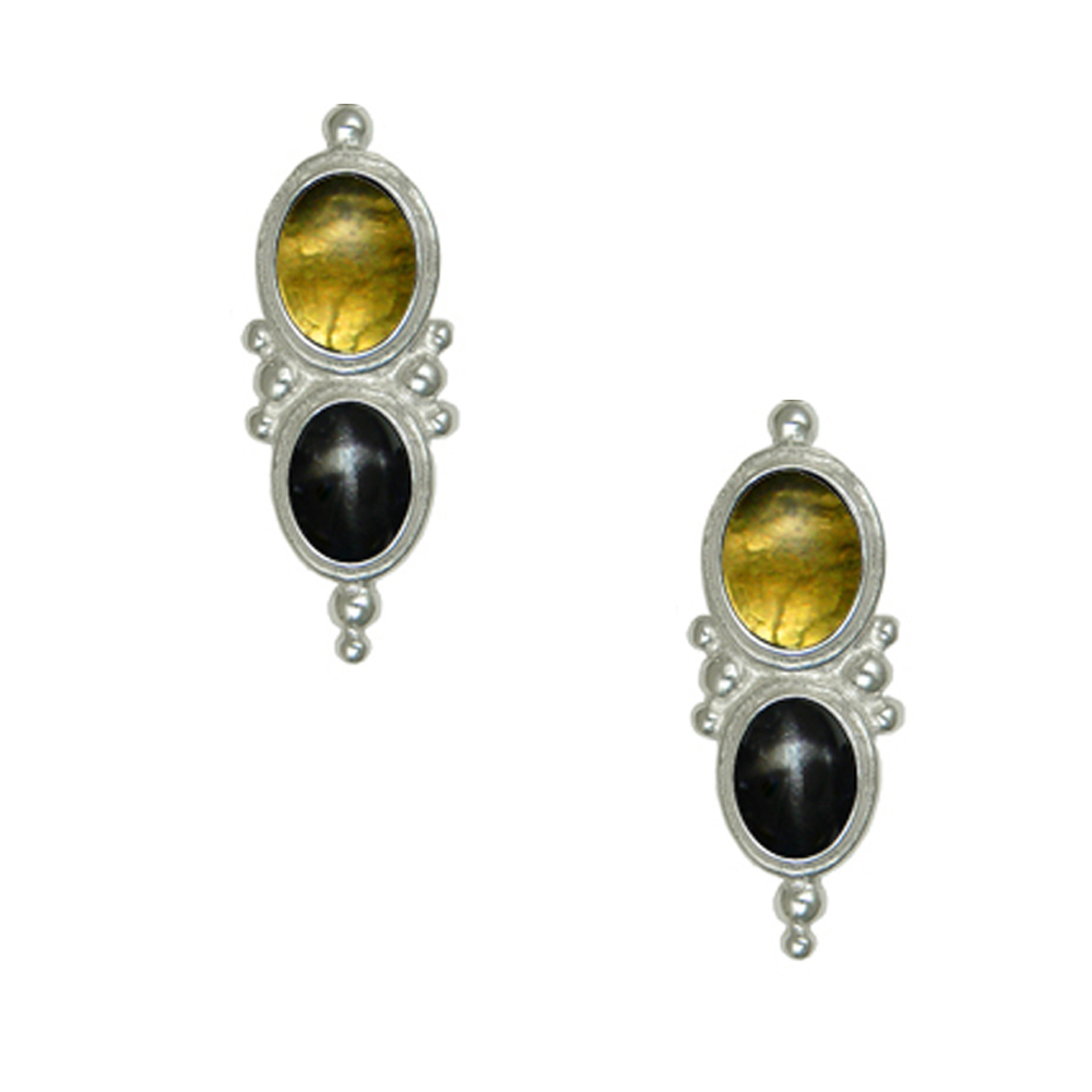 Sterling Silver Drop Dangle Earrings With Citrine